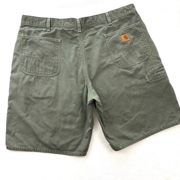 Vintage “90’s” Carhartt Men's Army Green Canvas Carpenter Knee Length Short (42) - Picture 1 of 12